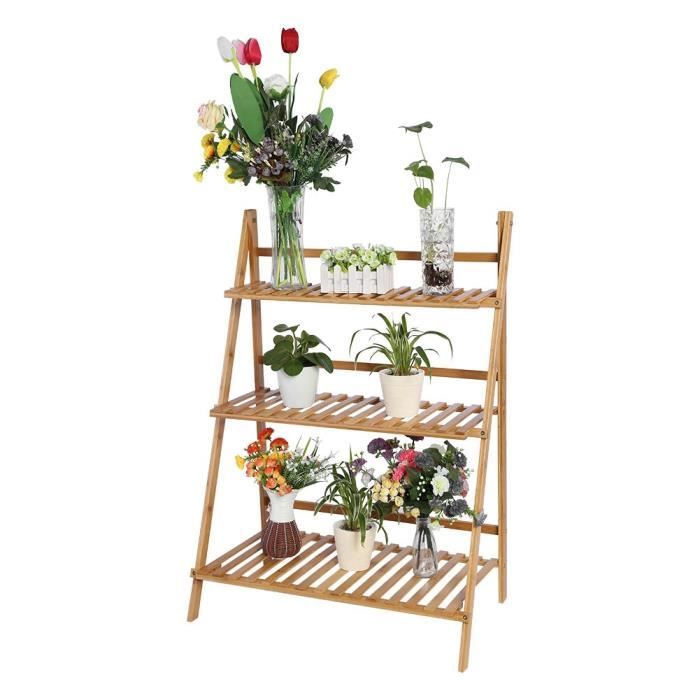 Meuble Support Pour Plantes De Pots De Fleurs Pliable Multi Couches Pour Balcon Jardin Patio Jardin Couleur Bois Gxu Achat Vente Jardiniere Bac A Fleur Support De Pots De Plantes De
