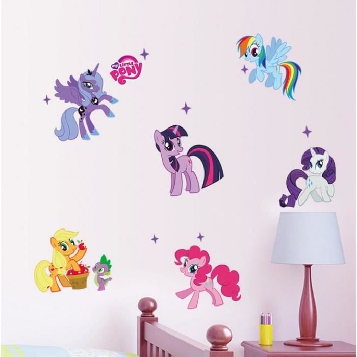 Chevaux rose et violet-Pack de 16 wall stickers muraux PONEY CHEVAL PONEYS stickers
