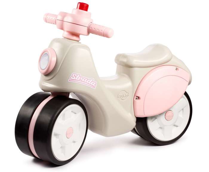 Scooter 1er âge Strada avec klaxon manuel et roues silencieuses - Crème et Rose - FALK - Dès 12 mois - 100% Fabriqué en France