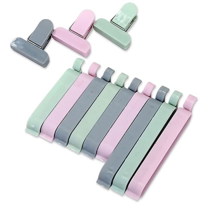 12 Pinces En Acier Inoxydable 78 Mm - Pour Fermer Sachets, étiquettes, Documents De Cuisine Ou Bureau