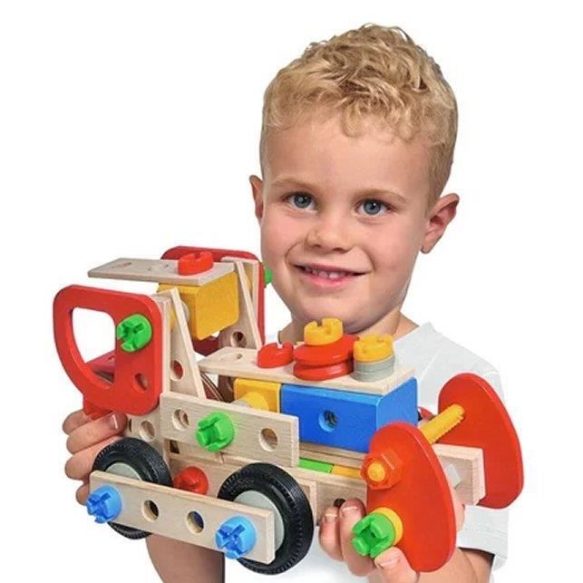 Jeu de construction Baril 100 pièces en bois Enfant 3 ans + - Un jeux des  jouets