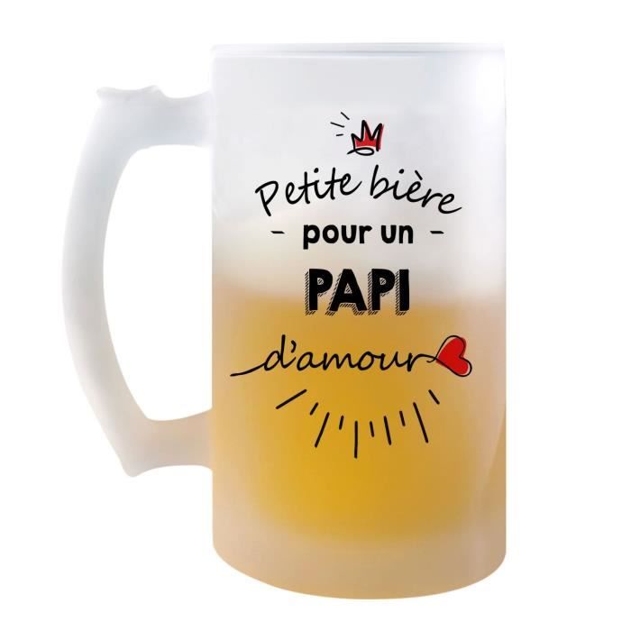 Chope de bière Petite Pinte d'un Papi d'amour  Idée Tasse Cadeau Papi  Famille Fête des Grands-pères Pinte cervoise - Cdiscount Maison