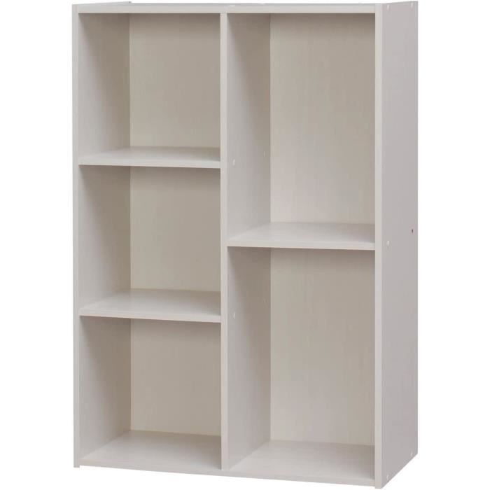 Bibliothèque 5 Étagères En Chêne Artisanal – 66x31x80 Cm – Idéale Salon & Chambre – Rangement Livres & Déco