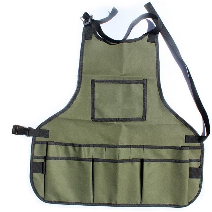 Tablier Case4Life Professionnel - Toile Ciree 16oz Imperméable, 6 Poches, Garantie à Vie