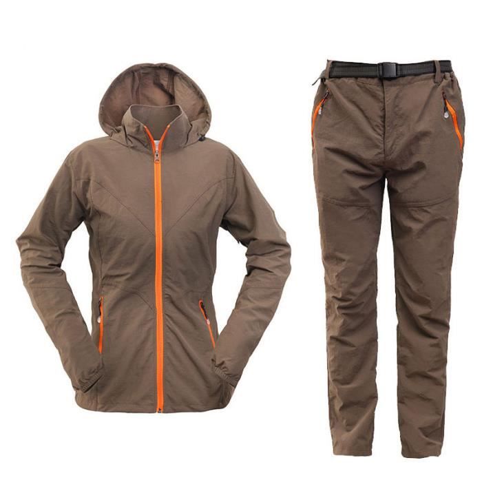 Couleur Femme Marron taille M Ensemble de vetements de randonnee de Camping de plein air pour hommes et fe Cdiscount