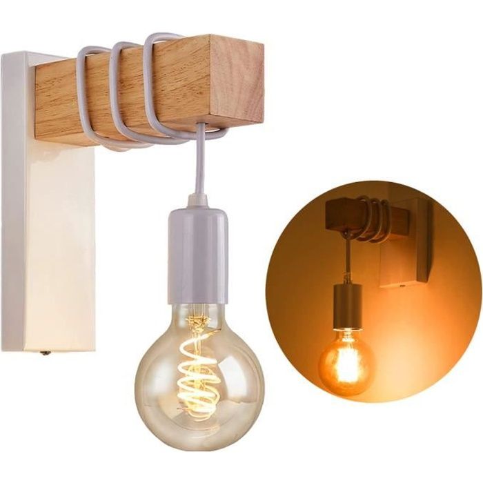 Phansthy Edison industriel Applique murale 18,5 cm vintage Applique murale en verre 