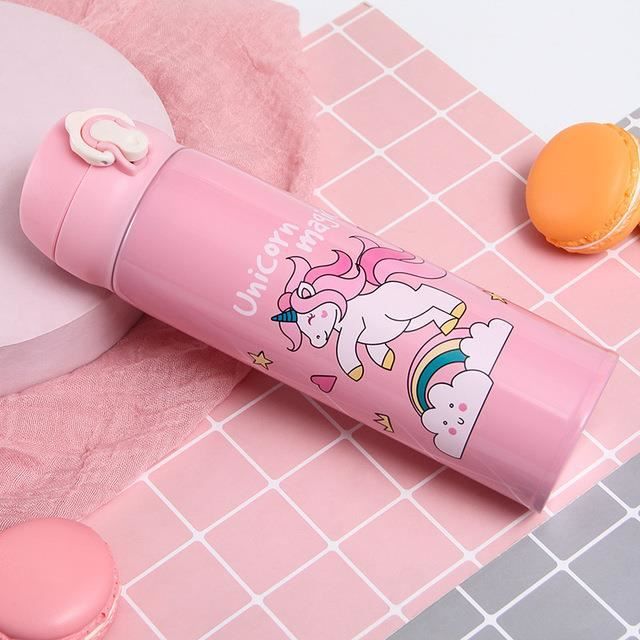 BOTTLE BOTTLE Bouteille d'eau isotherme en acier inoxydable pour enfants de 470 ml avec paille et porte-pilules pour cadeaux et école (violet BOTTLE BOTTLE Bouteille d'eau isotherme en acier inoxydable pour enfants de 470 ml avec paille et porte-pilules pour cadeaux et école (violet