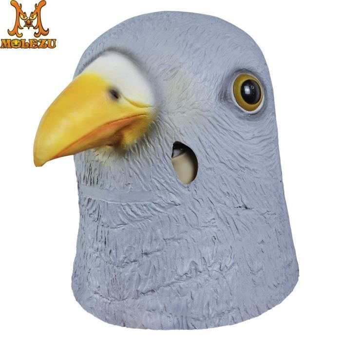 Masque Pigeon Latex Plein Tête - Déguisement Animal Réaliste Pour Fête Et Halloween