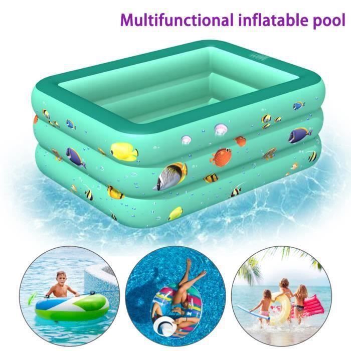 Enfant Piscine Gonflable Baignoire 3 Couches Jardin Pour 12 Personnes