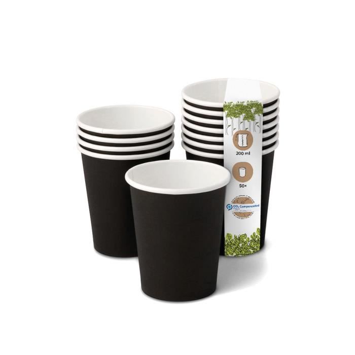 SOPACK Lot De 150 Gobelets Jetables Papier Biodégradable 240ml 8Oz Chaud Froid