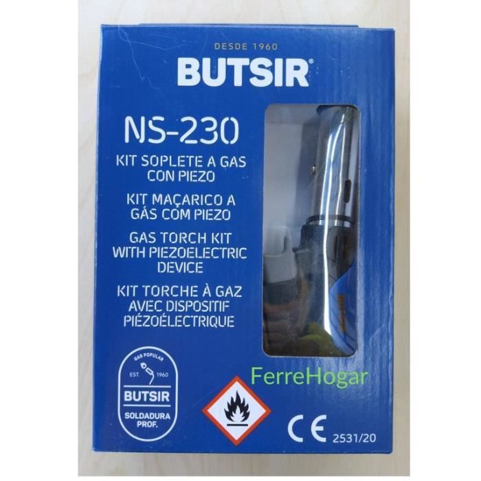 Soudeur Butsir NS-230 - Cartouche de gaz 250 gr butane - Léger, maniable et économique