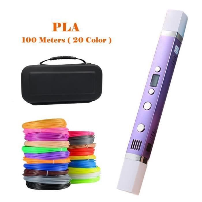 Stylo D'impression 3D Violet 175mm PLA DIY LED Écran USB De Charge 3D ...