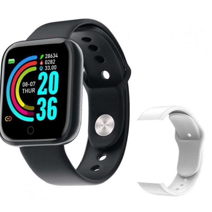 Montre Connectée NOIRE Smartwatch Smart Bracelet étanche Bluetooth Android Apple