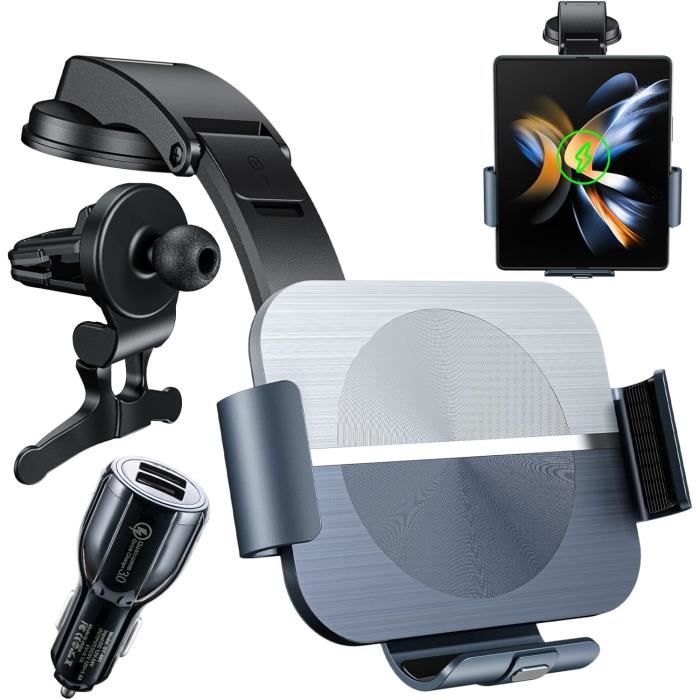 15W Qi Chargeur Induction Voiture, Support Téléphone, Chargeur Sans Fil Rapide Automatic