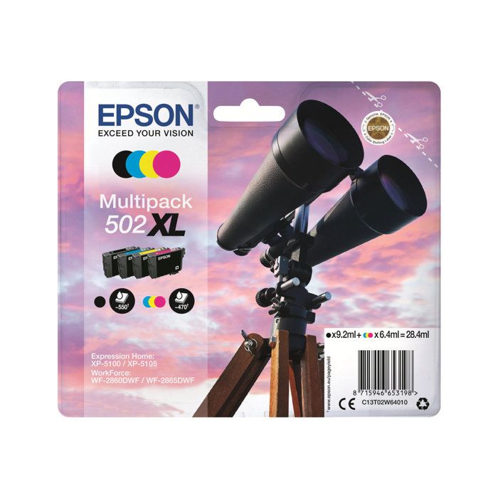 Cartouche dencre EPSON 502XL Multipack Pack de 4 Jaune Cyan