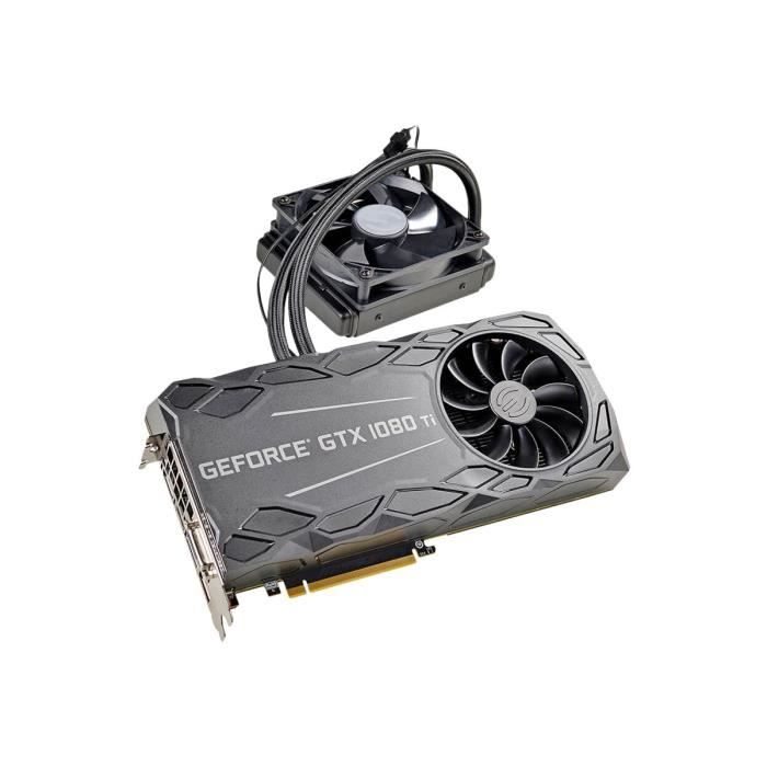 EVGA GeForce GTX 1080 Ti FTW3 HYBRID GAMING Carte graphique GF GTX 1080 Ti 11 Go GDDR5X PCIe 3.0 DVI HDMI 3 x DisplayPort Cdiscount Informatique