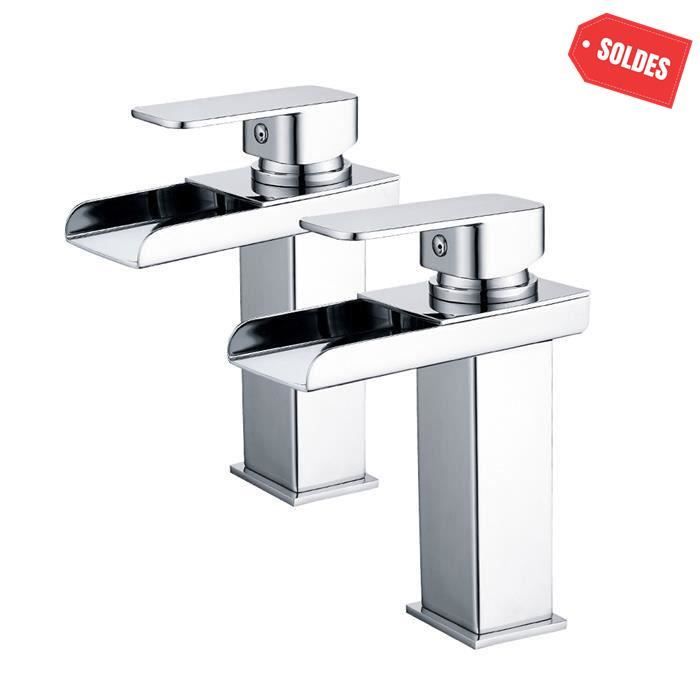Homelody Robinet De Lavabo Cascade Mitigeur Salle De Bain Chrome