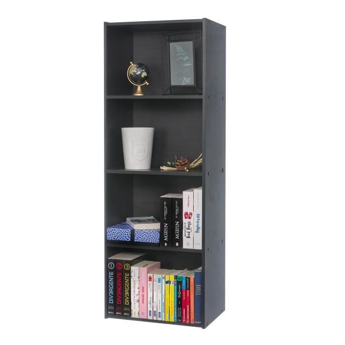 iris ohyama, étagères, bibliothèque, meuble d'appoint - cx-4- chêne noir - l29 x p41.4 x h116.6 cm