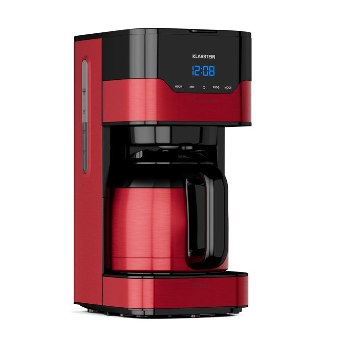 KLARSTEIN Cafeti&egrave;re - Arabica - Filtre permanent - Pour 12 tasses - Inox rouge