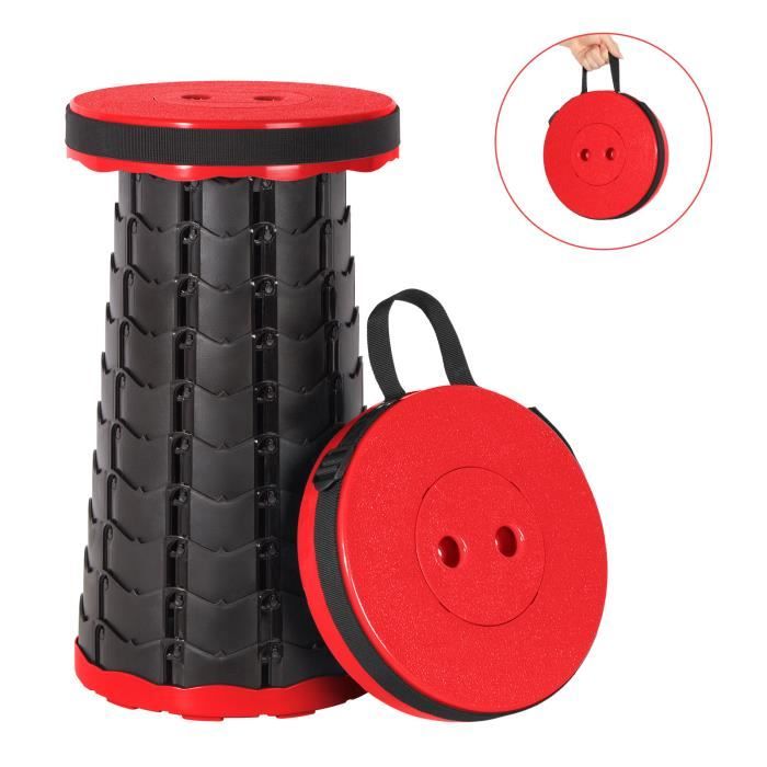 Tabouret Camping Pêche Tabouret Télescopique Pliable Portable - Hauteur Réglable 6.3-45cm - Support 250kg - Camping Randonnée Tabouret Portable Léger
