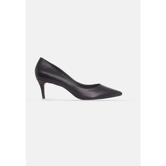 Escarpins Tenate Petit talon Cuir lisse Femme Noir Achat Vente Escarpins Tenate Petit talon Cuir lisse Femme Noir pas cher Cdiscount