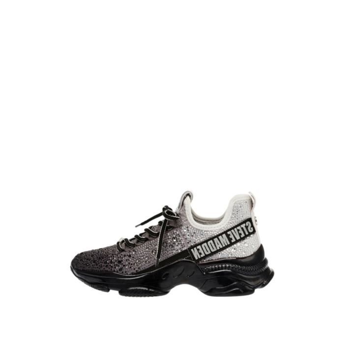 Steve Madden Baskets Femme - Steve Madden Mistica - Noir - Synthétique - Lacets - Plateau