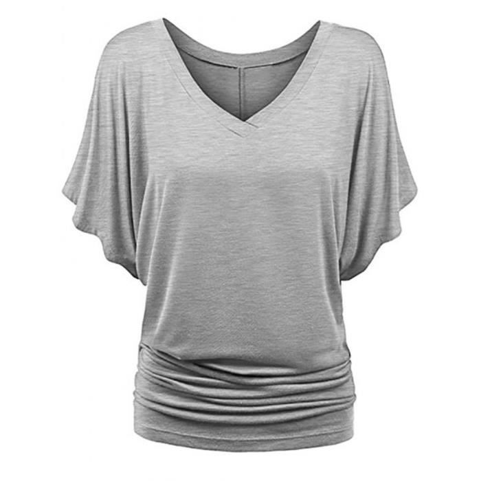 Femme Chauve-souris Manche 69 76 86 Imprimé Casual Baggy Femmes Oversize T Shirt Top 
