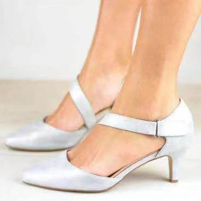 Escarpins A Bout Pointu Pour Femmes Chaussures A Talons Hauts Chaussures Habillees A Bride A La Cheville Blanc Jiaodezmc Achat Vente Escarpins A Bout Pointu Pour Pas Cher Cdiscount