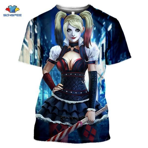 T-shirt pour dessin animé,SONSPEE Sexy Harley Quinn Cosplay T-Shirt Joker  Costume hommes impression 3D O cou été dr?le Harajuku hau 15 - Cdiscount  Prêt-à-Porter