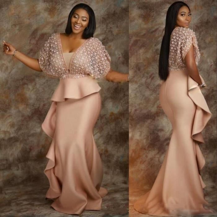 Robe de soiree en Satin grande taille Sexy coupe basse sirene Peplum afrique du sud longueur au sol robes de fete forme Blanc Cdiscount Pret a Porter