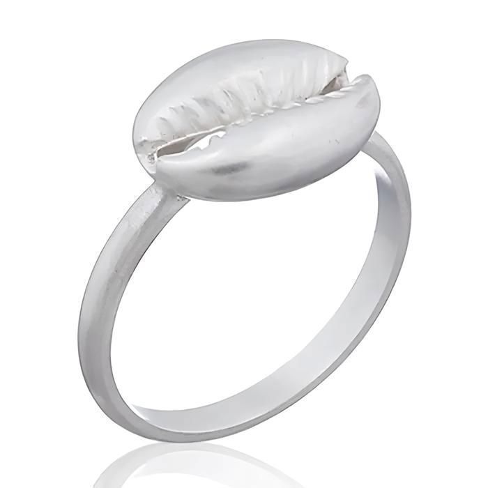 Bague Femme Coquillage Cauri Argent 925/1000 Massif 54