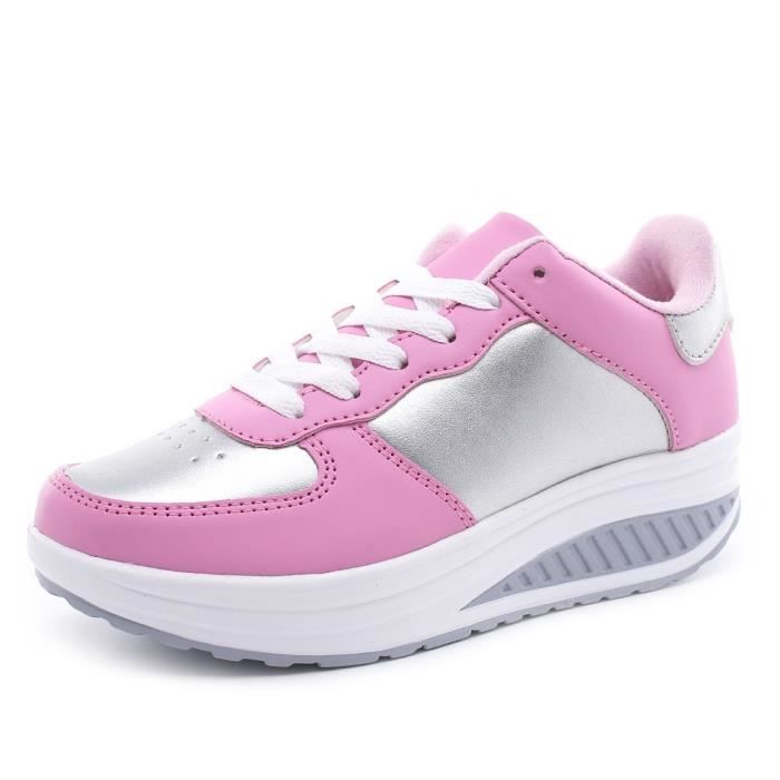 INSFITY Baskets Femme Sneakers Mi-saison INSFITY - Rose - Lacets - Plat