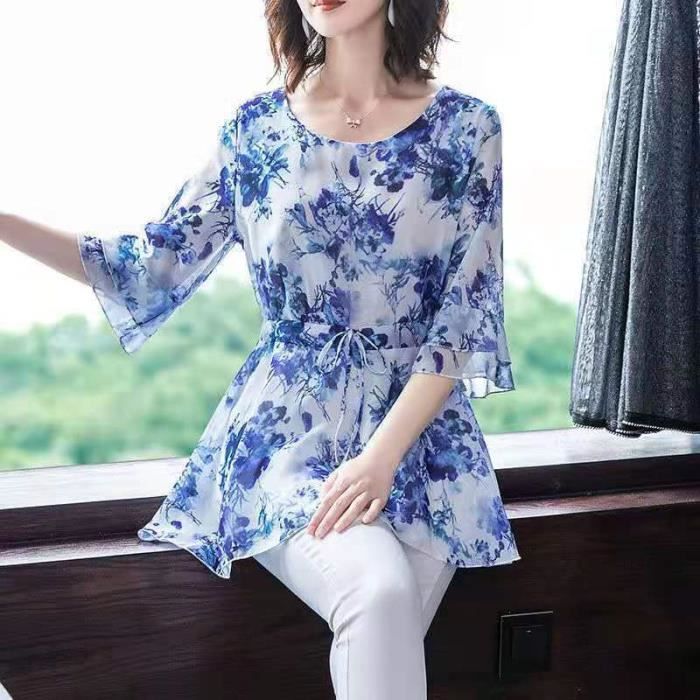 Blouse mi longue femme clearance