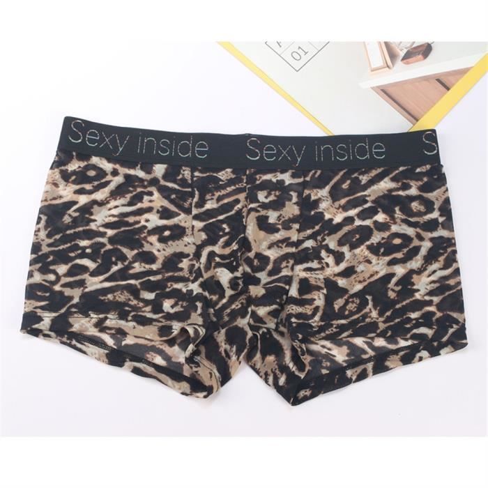 Boxer shorty transparent pour homme Leopard print Marque Blanc Blanc Cdiscount Pret a Porter