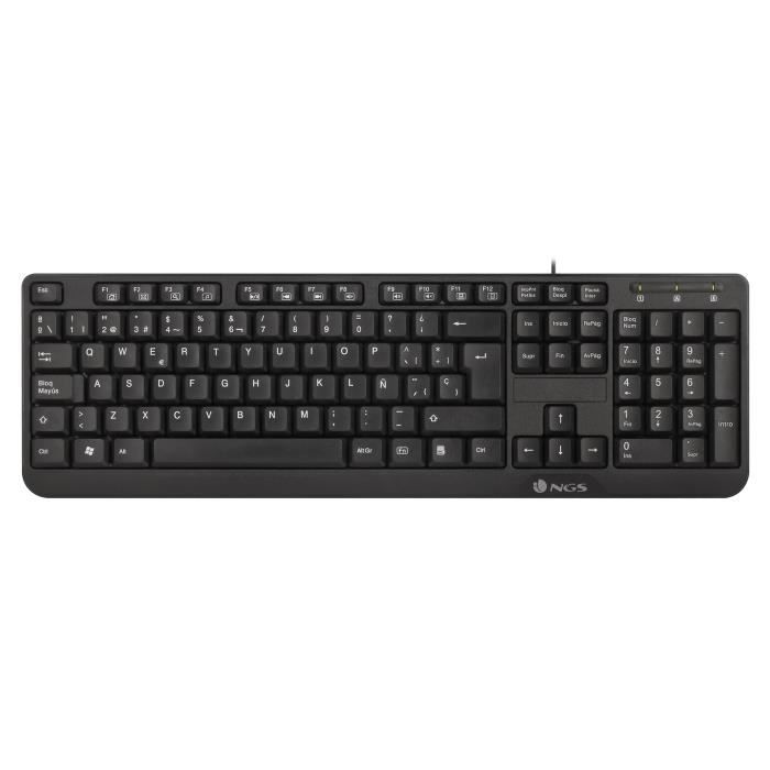 Clavier standard – NGS – FunkyV3 – USB – 12 touches multimédia – Résistant aux éclaboussures