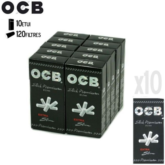 10 étuis de Filtres Stick Extra Slim (5.7mm) - OCB - Cdiscount Au quotidien