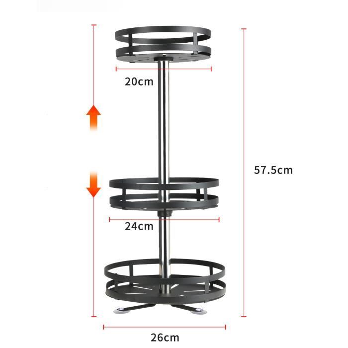 Étagère à épices Rotative Chromée RONDO De Küchenprofi