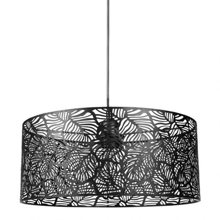 Suspension métal ajouré Calathéa noire Ostaria