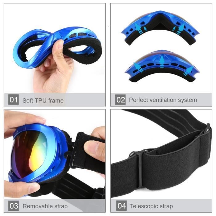 Lunettes de Ski, Masque de Protection UV Anti-Buée et