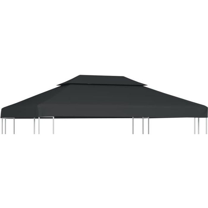 vidaXL Tonnelle avec Double Toit Belv/éd/ère Chapiteau de Jardin Tente de R/éception de Patio Pavillon dExt/érieur Terrasse Pique-Nique 3x4 m Blanc