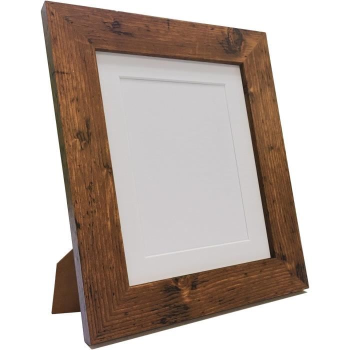 Cadre Photo Avec Passe-partout Frames By Post - 40x30 Cm, Monture Blanche, Passe-partout Gris Foncé - Pour Photo 12x8 Cm