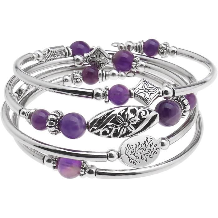 Cubahop Bracelets Bohèmes Superposés Colorés Avec Perles Esthétiques