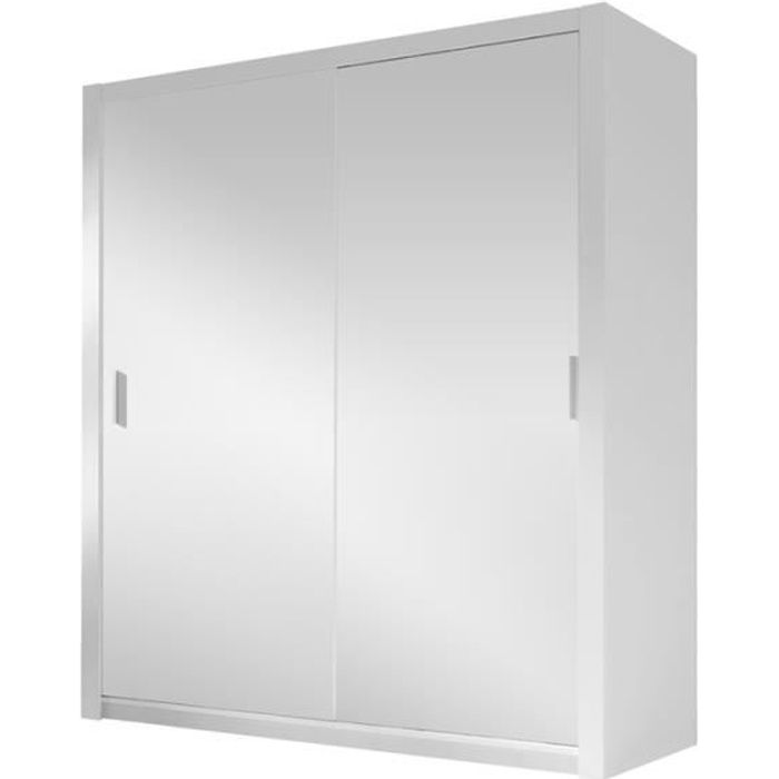 Armoire portes coulissantes ORDU 120 cm blanc Cdiscount Maison