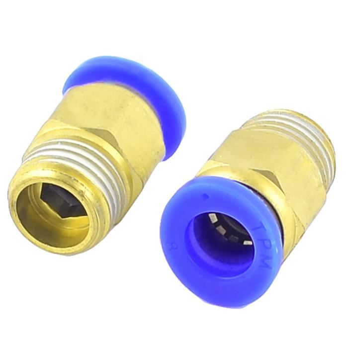 4 X PNEUMATIQUE 4 mm Tube OD ton argent Push in Coupleur rapide GAZ raccord