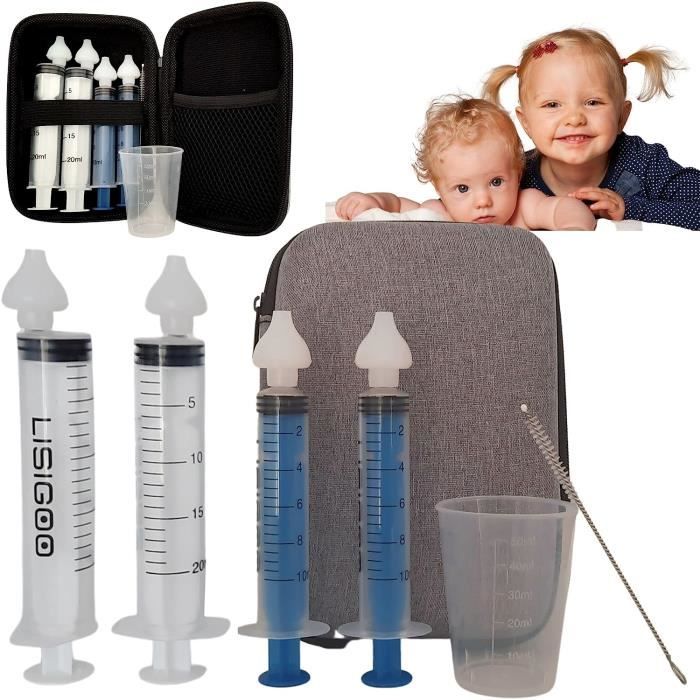 Acheter 2 pièces 10ml seringue bébé irrigateur Nasal Silicone bébé  infantile nez nettoyant dispositif de rinçage