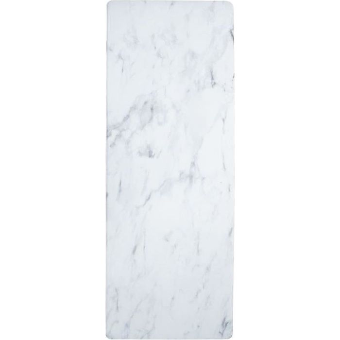 MARBRE - Tapis de cuisine imprimé marbre tendance résistant à l'eau 45 x 120 cm Blanc