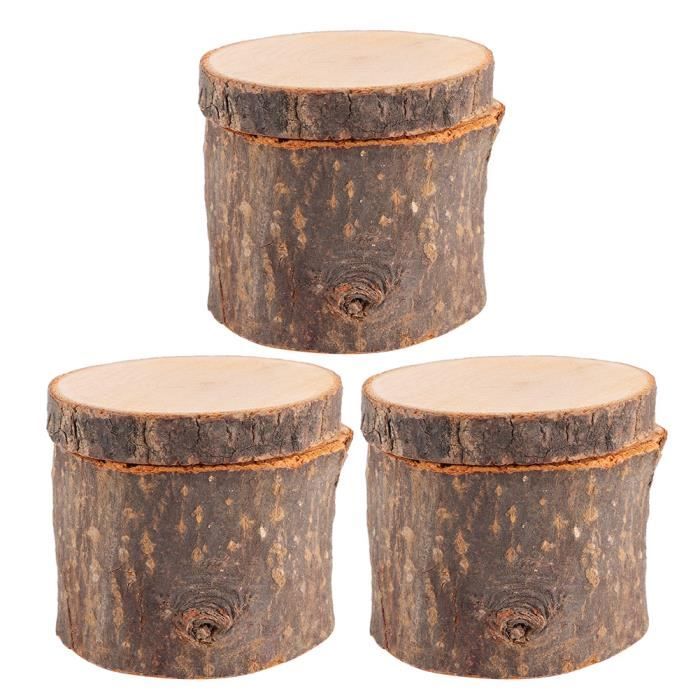 Oreiller Rustique De Porteur D'anneau, Tranche De Bois De Mariage, Boîte Rustique D'anneau