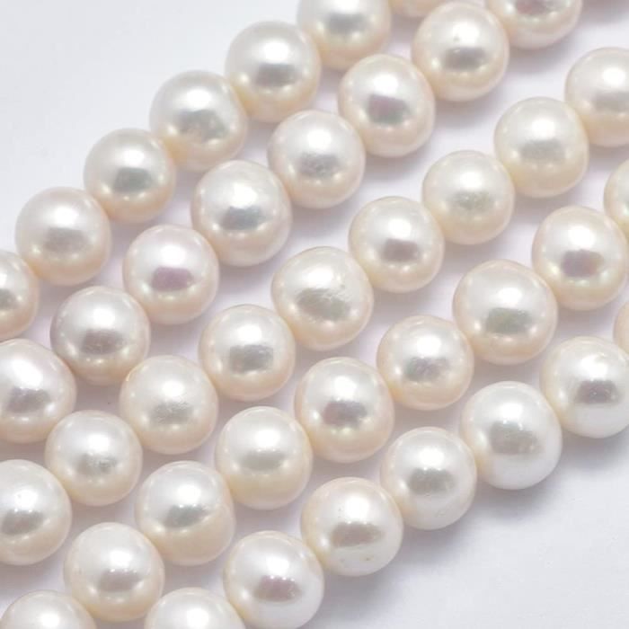 Collier De Perles De Culture D'eau Douce – 8 Mm Rondes AA – Véritable Perles Naturelles Pour Création Bijoux