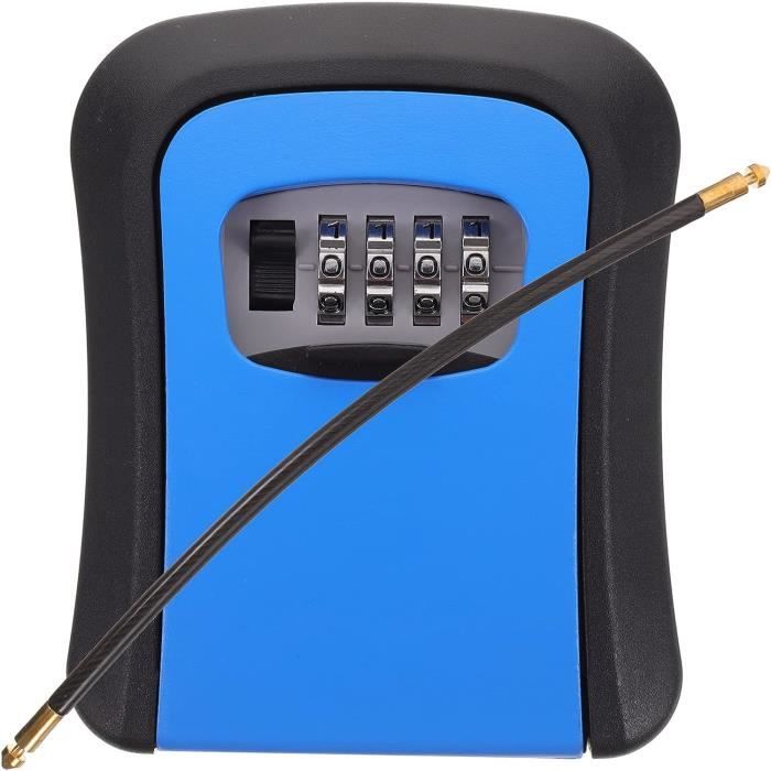 Boîte à Clés Portable à Combinaison - Fixation Murale - Aluminium Noir - Imperméable