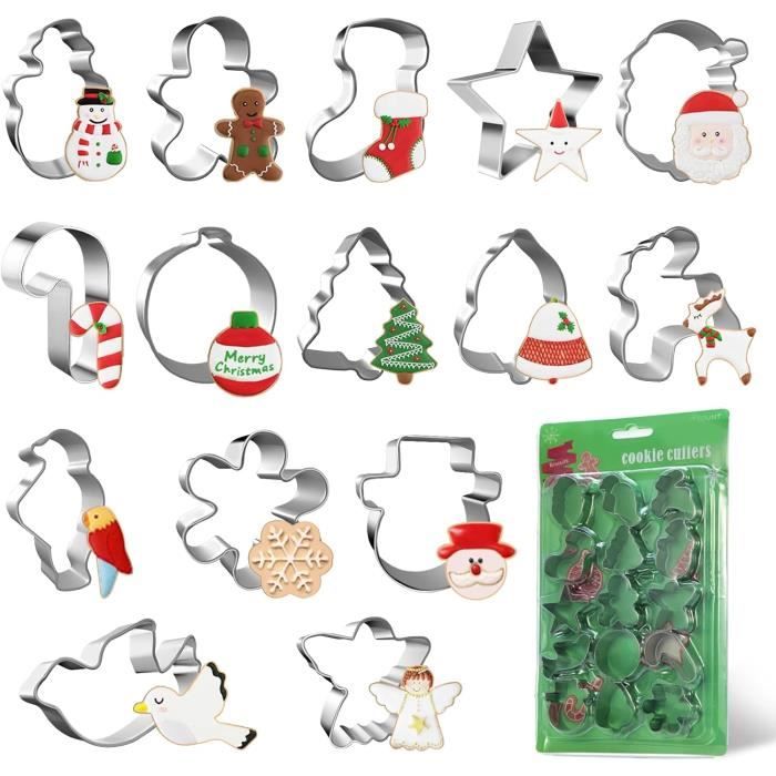 Lot De 15 Emporte-Pièces Noël En Acier Inoxydable MELLIEX - Découpoirs Pâte à Sucre Et Biscuits Festifs